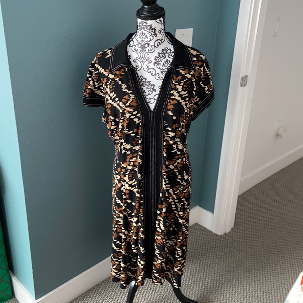 Connection Short Sleeve Patterned Dress